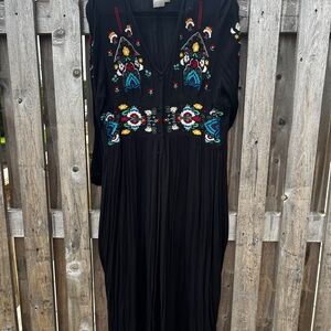 ASOS Embroidered Black Maxi Dress